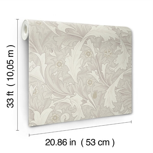 Granville White Leafy Vine Wallpaper