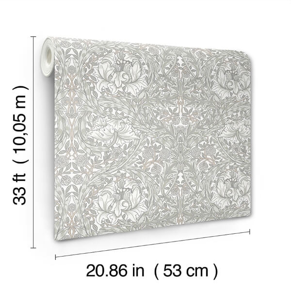 African Marigold White Floral Wallpaper