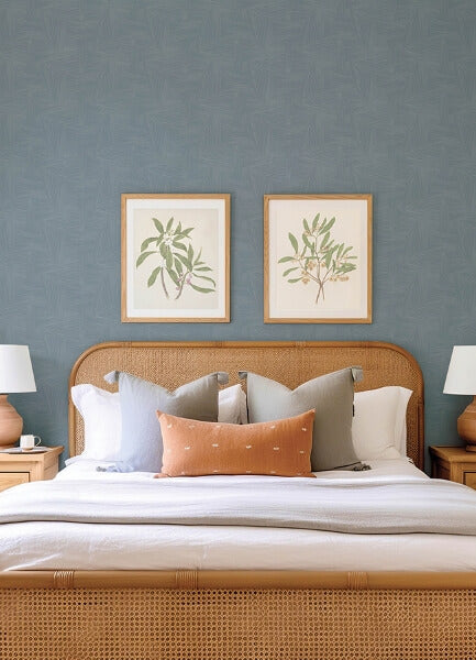 Reid Sky Blue Woven Geometric Wallpaper