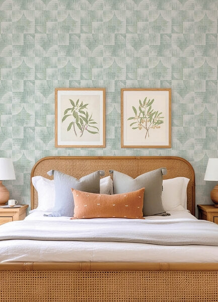 Woodbine Sage Abstract Geometric Wallpaper