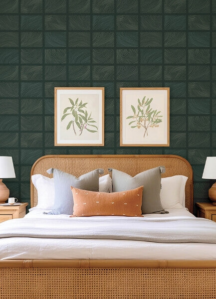 Bronson Evergreen Topography Wallpaper