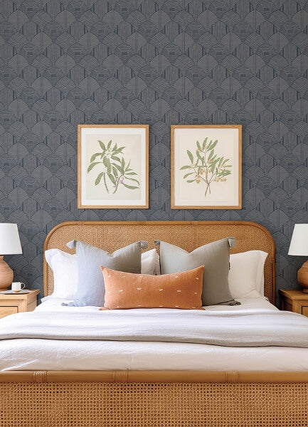 Meyberg Blue Geometric Wallpaper
