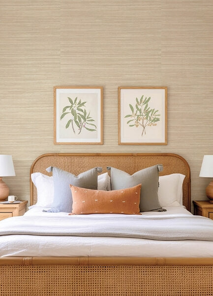 Reynier Wheat Hemp Wallpaper