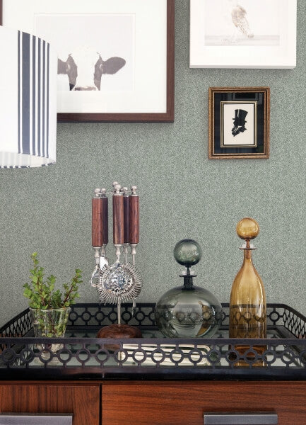Ashbee Green Faux Tweed Wallpaper