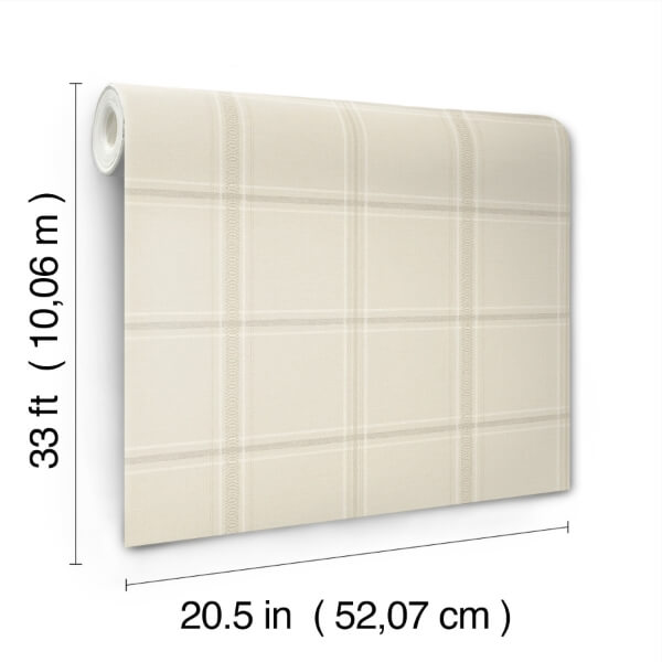 Auberge Ivory Plaid Wallpaper