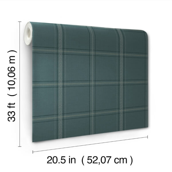 Auberge Teal Plaid Wallpaper