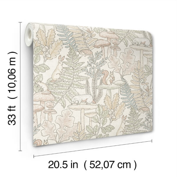 Holt Pastel Woodland Wallpaper