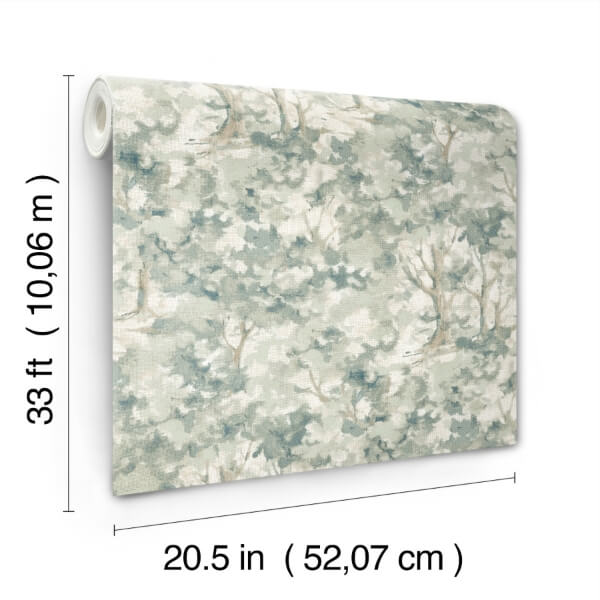 Thicket Teal Forest Wallpaper
