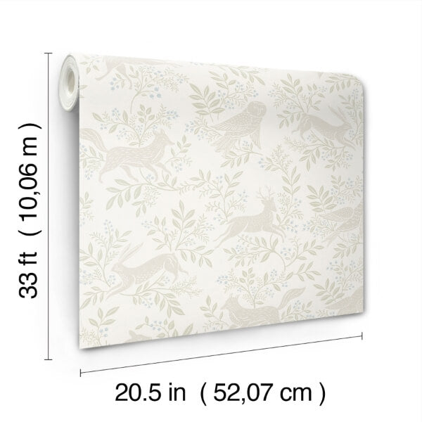 Revelry White Forest Frolic Wallpaper
