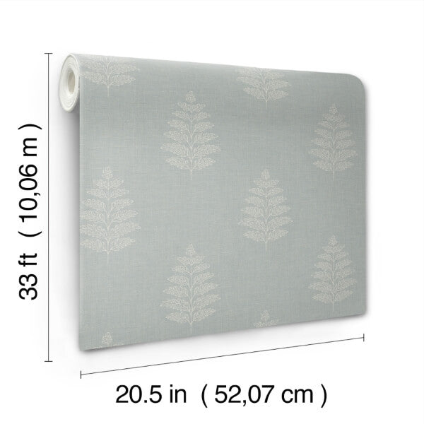 Frond Light Blue Leaf Wallpaper