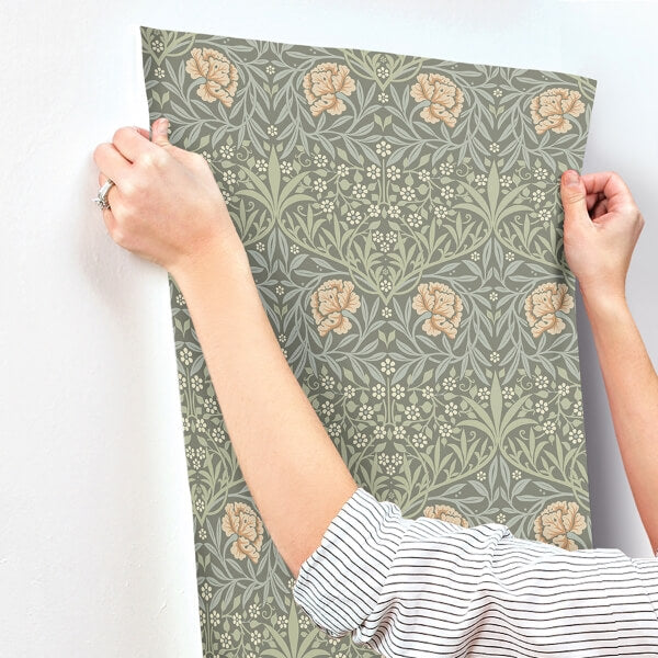 Oxford Union Grey Floral Vines Wallpaper