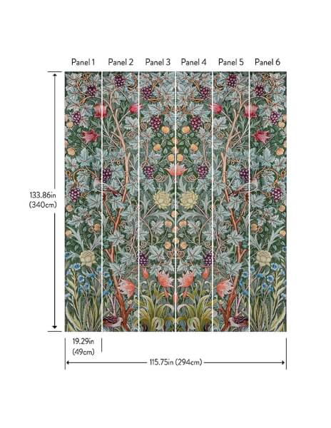 Vine Embroidery Sea Green Wall Mural
