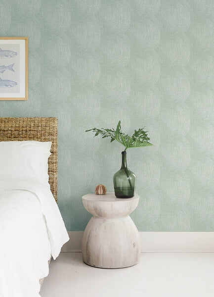 Folly Seafoam Zen Swirls Wallpaper