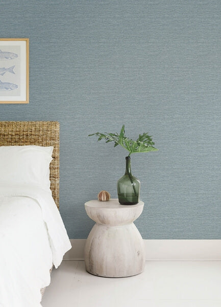 Malin Denim Faux Grasscloth Wallpaper