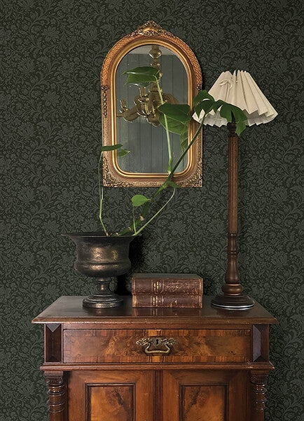 Hague Dark Green Floral Trail Wallpaper