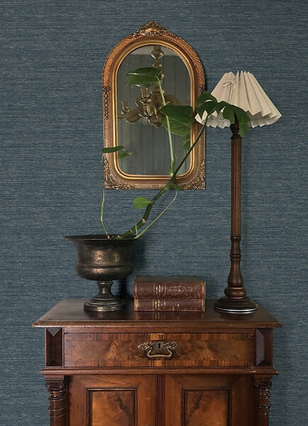 Roderick Dark Blue Textured Wallpaper
