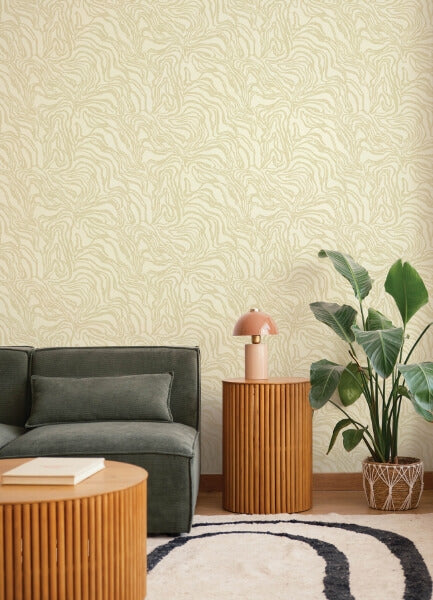 Massar Gold Modern Marbled Wallpaper