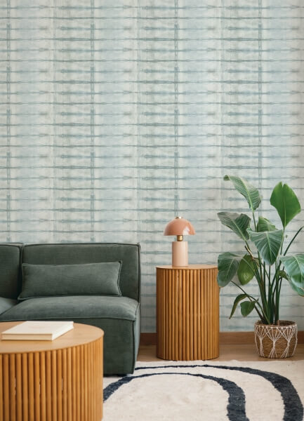 Modulus Denim Geometric Stripe Wallpaper
