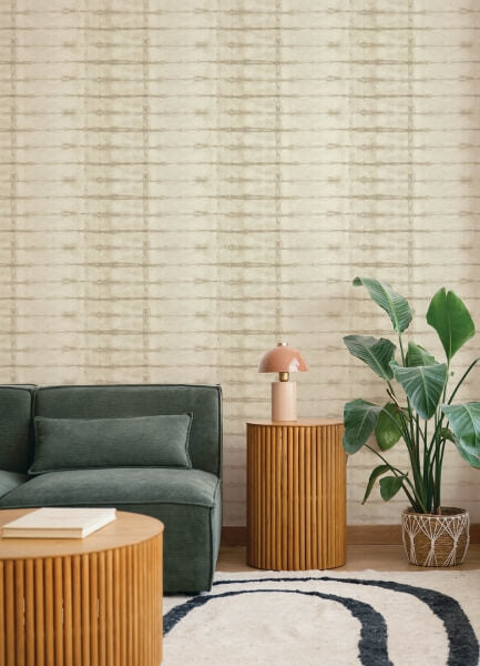 Modulus Beige Geometric Stripe Wallpaper
