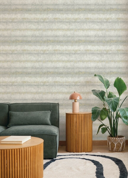 Morningtide Grey Textured Stripe Wallpaper