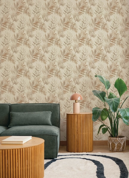 Serenade Blush Ferns Wallpaper