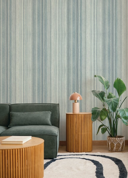 Elan Blue Ombre Stripe Wallpaper
