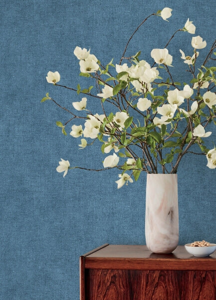 Nuovo Denim Faux Linen Wallpaper