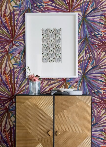 Corifa Purple Palm Leaf Wallpaper