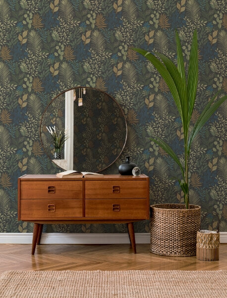 Ängslycka Charcoal Forest Botanicals Wallpaper