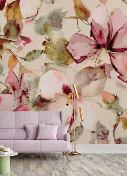 Florian Pink Wall Mural