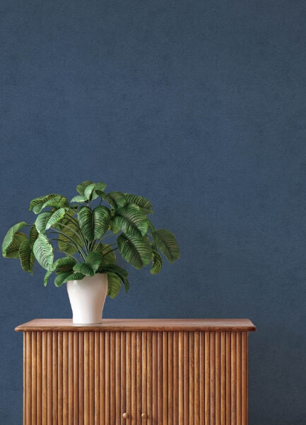 Cullen Navy Faux Linen Wallpaper