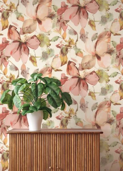 Liliana Pink Floral Wallpaper