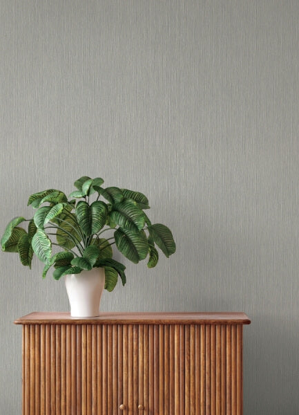 Oren Grey Shimmering Striations Wallpaper