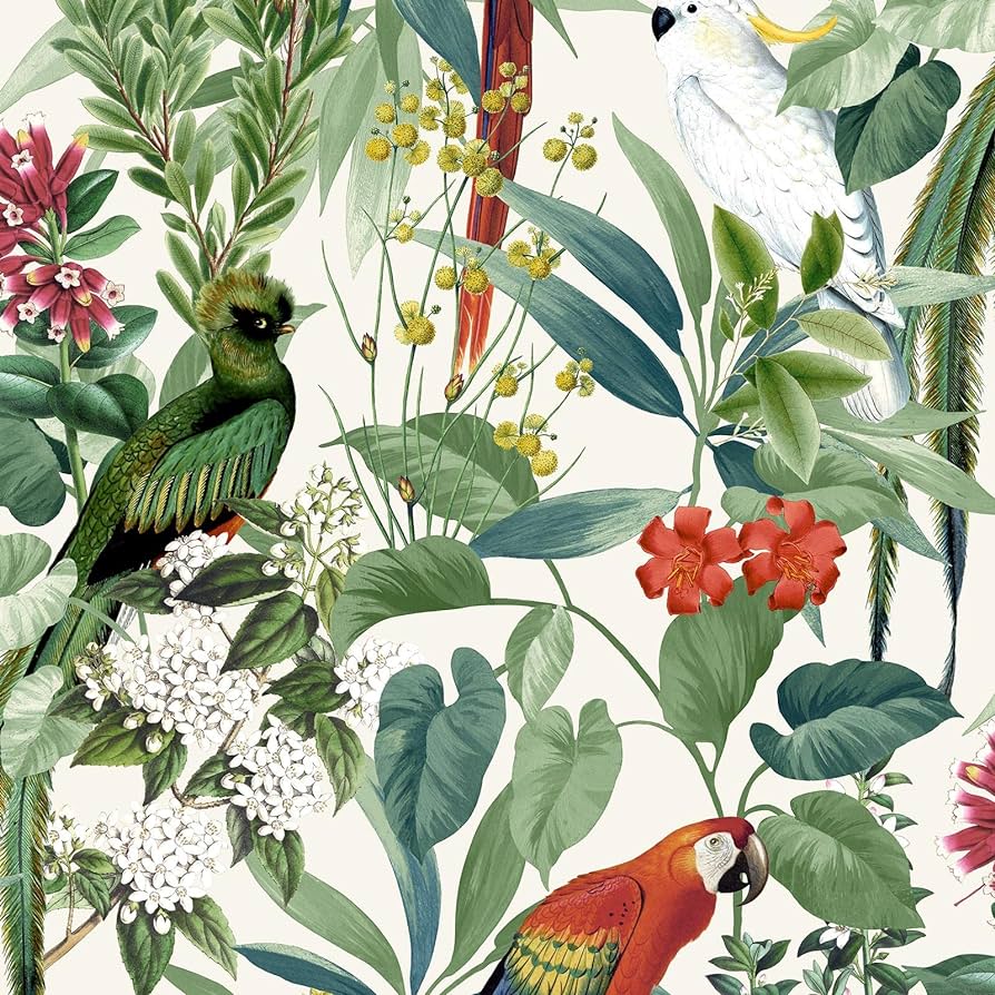 Ikala White Jungle Wallpaper