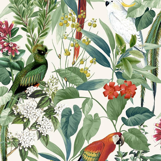 Ikala White Jungle Wallpaper