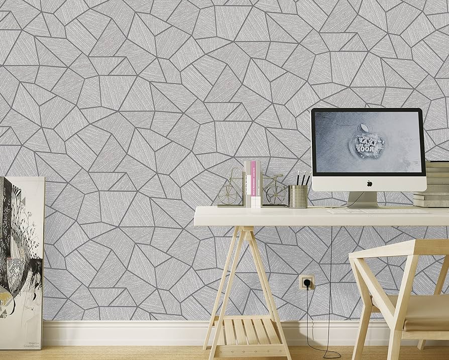 Silver Geometric Elegance Wallpaper