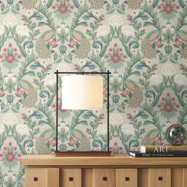 Plume Dynasty Taupe Wallpaper