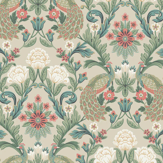Plume Dynasty Taupe Wallpaper