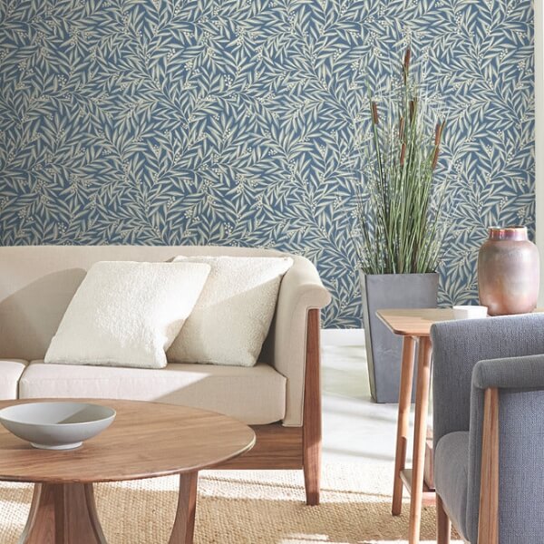 Rowan Dusty Blue Wallpaper