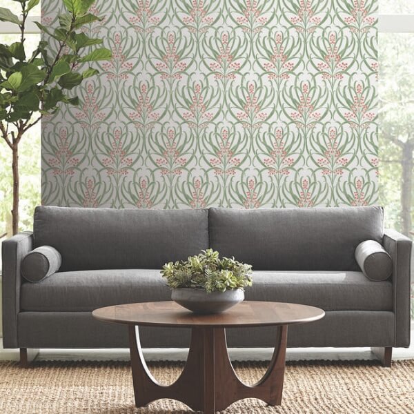 Calluna White & Berry Metallic Wallpaper