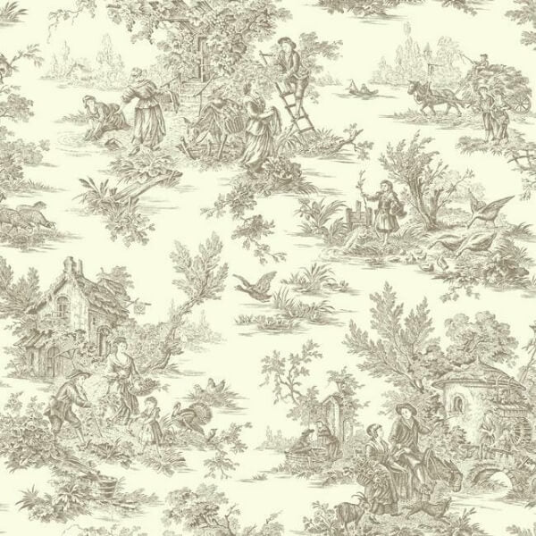 Champagne Brown & White Wallpaper