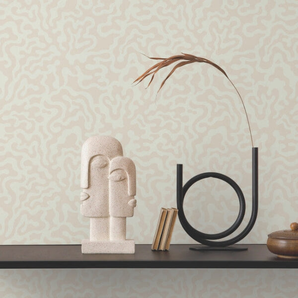 Nebulous Cloud Almond & Metallic Wallpaper