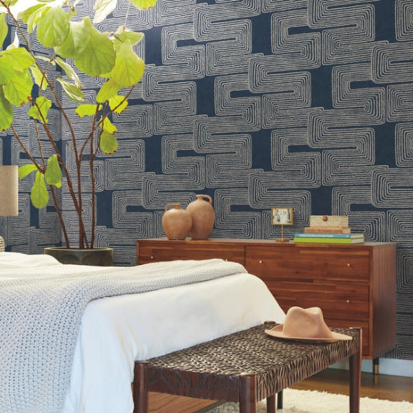Zulu Thread Midnight & Silver Wallpaper