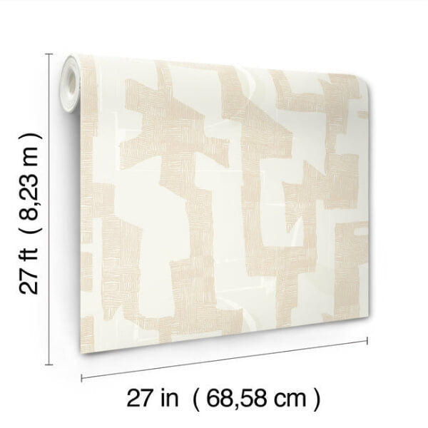 Modern Tribal Caramel & Cream Wallpaper