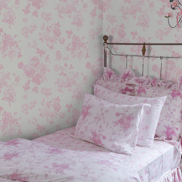 Everblooming Rosettes Pink Jam Cabbage Rose Bouquets Wallpaper