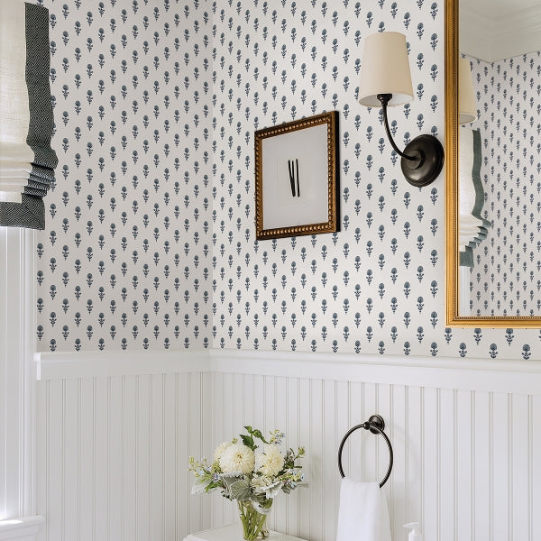 Libby Blue Heather Mini Floral Wallpaper