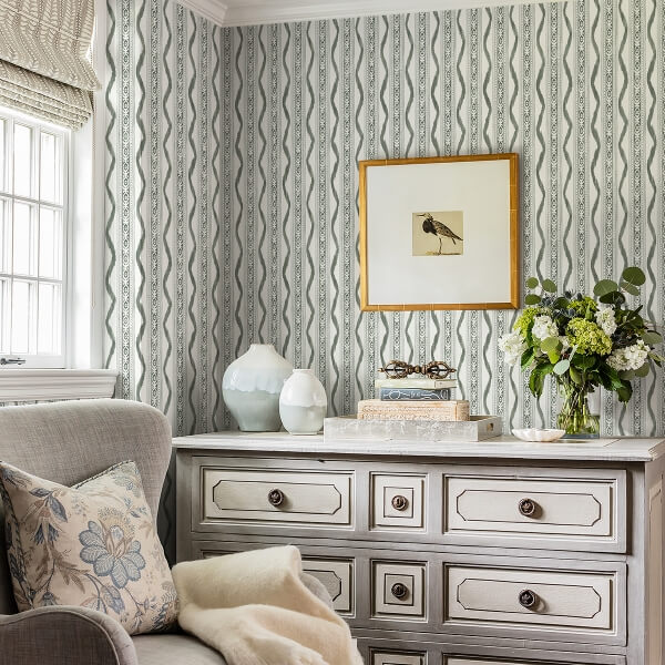 Rhys Green IKAT Stripe Wallpaper