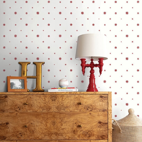 Henry Red Starburst Wallpaper