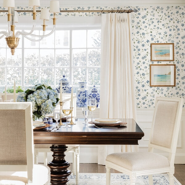 Betsy Blue Heather Floral Trail Wallpaper