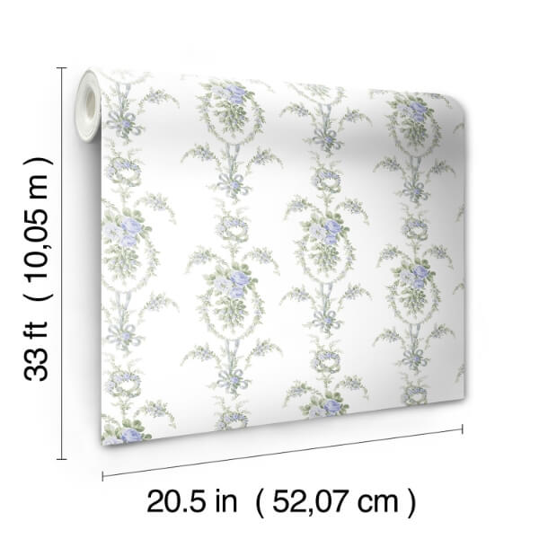 Rose Cheeks Blye Elysees Floral Cluster Wallpaper